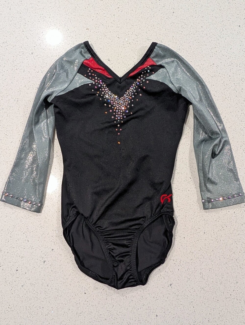 COMPETITION ELITE TEAM GK Elite gymnastics Leotard Adult Small AS Gray Red Black